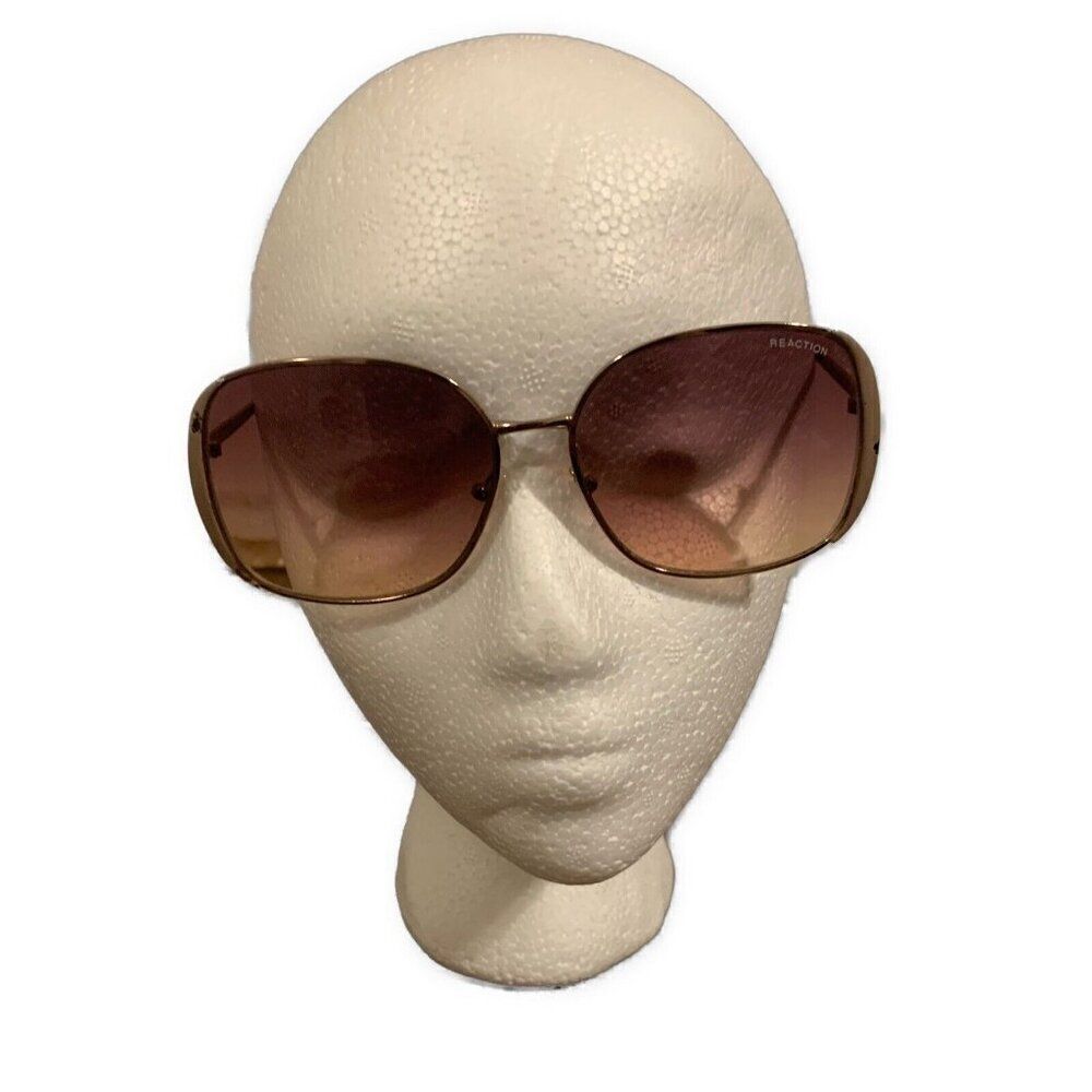 kenneth cole reaction Womens Brown Lens Gold Frame Oversized Sunglasses #19